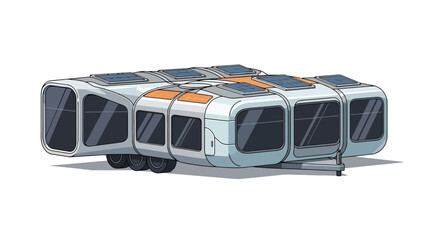Futuristic Modular Trailer for Sustainable Living and Exploration.