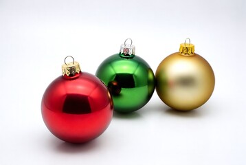 Festive Christmas Ornaments in Red, Green, and Gold for Holiday Decorations and Winter Festivities