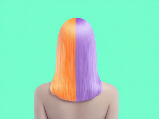 Naklejka premium sleek straight two-tone hair