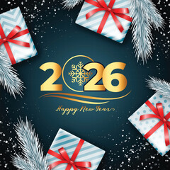 Luxury Golden 2026 New Year Celebration Design