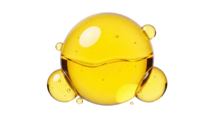 Golden yellow liquid bubbles abstract on white background concept highlighting yellow, golden, liquid captured in modern