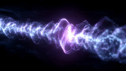 Energy wave symbolizing dynamic transmission of information and the invisible patterns that shape technological communication.