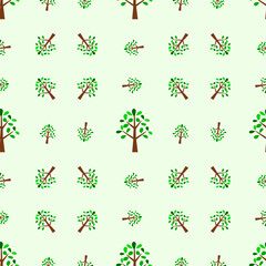 Stylized Green Trees Seamless Pattern