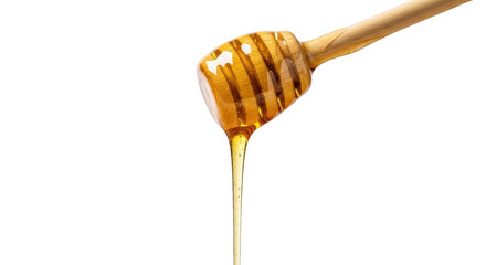 Honey dripping from wooden dipper concept highlighting honey, dipper, wooden captured in modern professional photography style