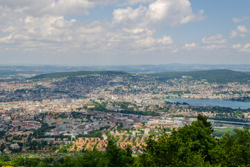 Fototapeta premium View over Zurich from Üetliberg, Switzerland