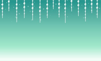 キラキラパールクリスタルのオーナメントやガーランドのフレーム背景壁紙★abstract green background