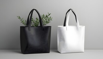 Black and White Tote Bags