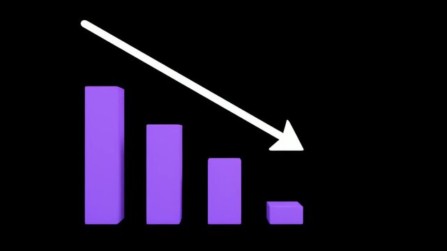 Modern Purple Decreasing Bar Graph with Clean-Line Styling on Black