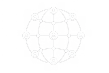 Global social network connecting people worldwide, representing internet communication, community, and online networking through a connected globe icon