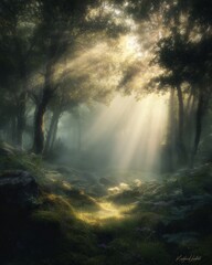 Fototapeta premium 숲속의 햇빛