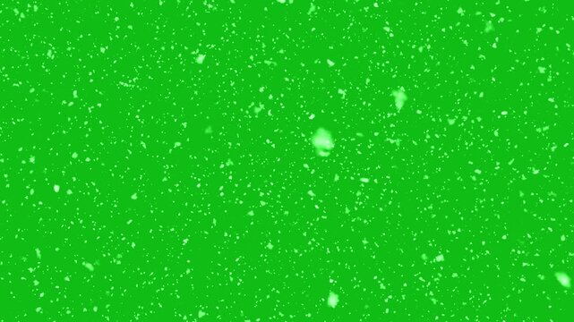 Heavy snowfall on green screen