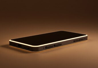 Modern Smartphone with Glow Effect on Dark Background