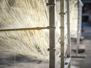 Handmade Noodles Drying in the Sun