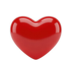 Red heart shape isolated on transparent background