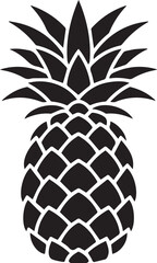Obraz premium Black and white stylized pineapple silhouette icon or stencil design