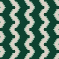 Seamless geometric pattern with green 3D chevron texture for abstract art direction, wallpaper design, and web decoration