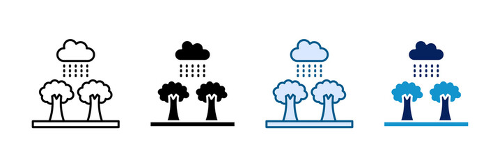 Rainforest Icon Set Multiple Style Collection