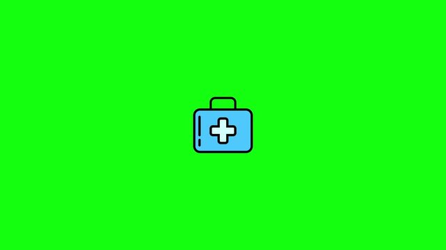 Animated medical box icon, for medical service, healing themes with alpha channel