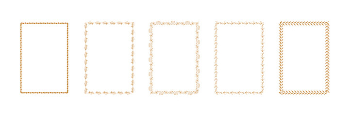 Elegant hand drawn art nouveau frames and decorative borders vector illustration with floral ornamental elements vintage style design collection template