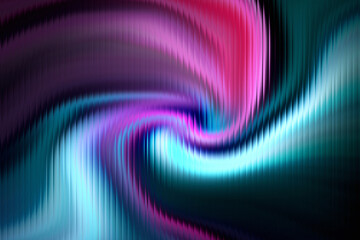 Abstract digital art featuring a neon color swirl against a dark background
