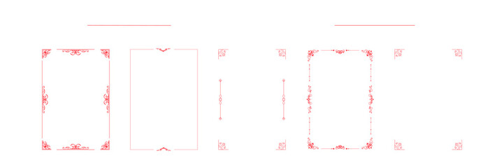 Artistic collection of decorative vintage frames and borders with ornate flourishes designed for invitations greeting cards posters and classical graphic design © ShapeAlchemy