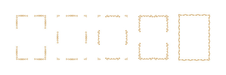 Decorative set of festive vintage frames vector illustration with ornate elements designed for holiday cards Christmas invitations greeting templates and seasonal celebrations