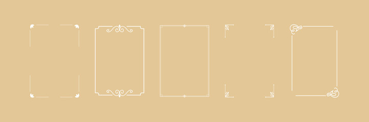 Elegant vintage ornament border frames retro style decorative divider collection isolated icons vector set perfect for invitations greeting cards wedding templates luxury classic design © ShapeAlchemy