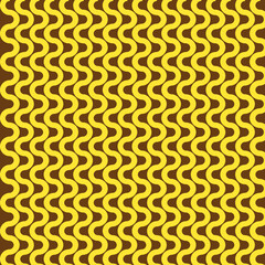 Retro Yellow & Brown Wavy Seamless Pattern – Vintage Groovy Abstract Background Design