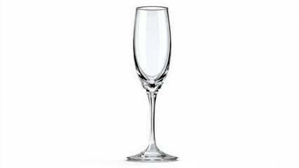 Obraz premium Elegant Empty Champagne Glass on White Background for Celebrations