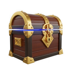 Treasure chest isolated on transparent background