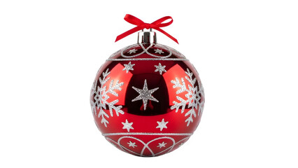 Ultra Detailed Red Christmas Ornament | 4K Product Photo | Isolated White Background | HDR Xmas Decoration Image