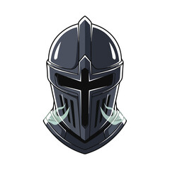 Fototapeta premium Modern Knight Helmet Illustration for Graphic Design Projects