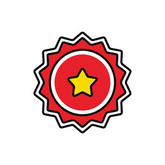 Red and Yellow Starburst Award Badge Icon