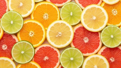 Colorful Citrus Slices - A Vibrant and Refreshing Arrangement.
