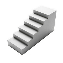 White stairs isolated on transparent background