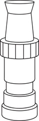 Fire Hose Nozzle Icon 3D Line-Art Illustration.eps