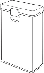 Fire Blanket Canister 3D Line-Art Illustration.eps