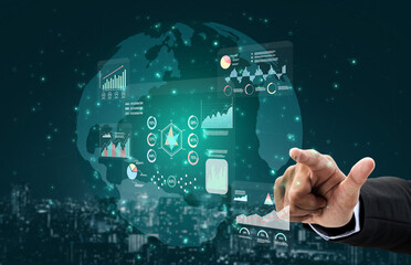 A data analytics interface for visualizing business performance metrics. A collection of charts and graphs for strategic reporting and company analysis. Motif