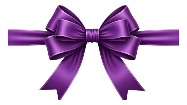 purple bow isolated on white background