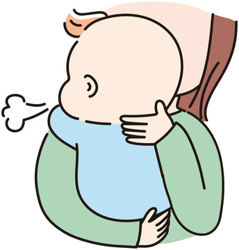 ゲップをさせてもらう赤ちゃん