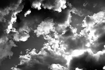 Fototapeta premium Sky with clouds. Black and white toning