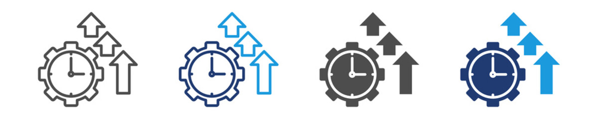 productivity icon set multiple style