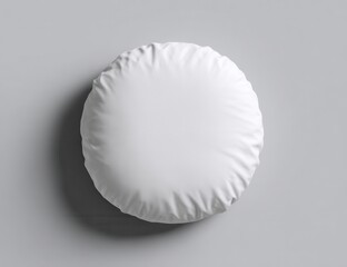 Vibrant photo of Blank white round pillow mockup on a grey background