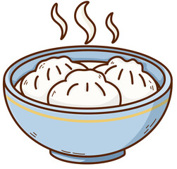 stream dumpling in bowl  