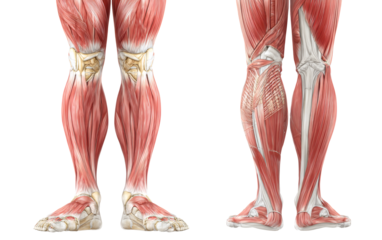 Detailed muscle structure of human legs for medical study displays powerful anatomy and intricate design for enhanced learning