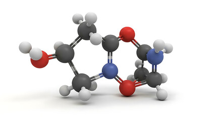 Obraz premium Molecular structure of chemical compound on white