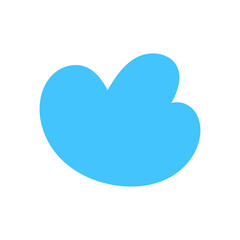 Abstract light blue organic blob shape with soft rounded edges on a white background, ideal for modern design elements or thought bubble graphics