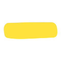 Bright yellow abstract rounded rectangle shape, minimalist graphic element for highlights and banners