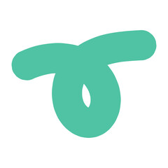 Abstract fluid teal graphic element with a hand-drawn, rounded loop shape, perfect for modern design and branding.
