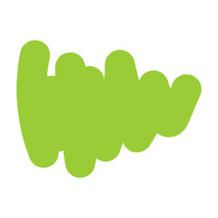 Abstract lime green organic blob shape with rounded edges, isolated on white, modern graphic design element